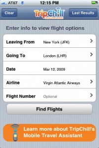 a screenshot of a flight options