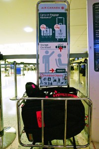 a luggage cart at an airport