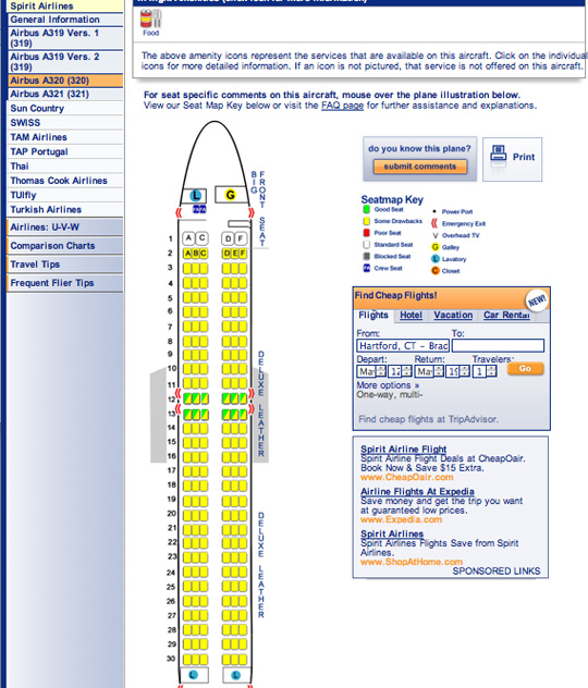 Allegiant Air A320 Seating Chart