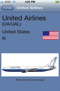 a blue and white airplane with a flag
