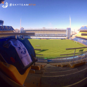 a view of a football stadium from a fish eye lens