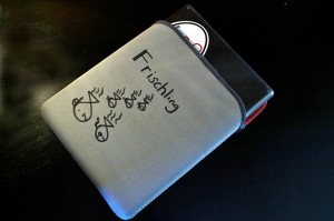 a cd case with writing on it