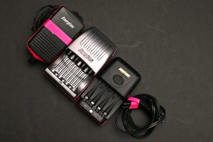 a battery charger and power cord