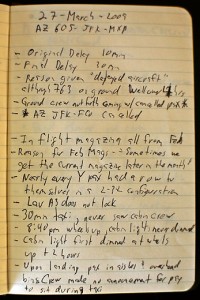 close-up of a notebook with writing