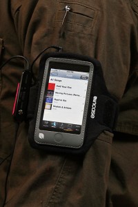 a phone in a armband