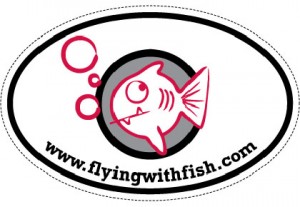 a logo with a fish and bubbles