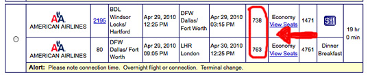 a screen shot of a flight schedule
