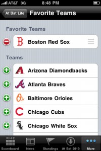 a screenshot of a sports app
