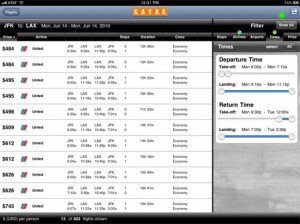 a screenshot of a flight schedule
