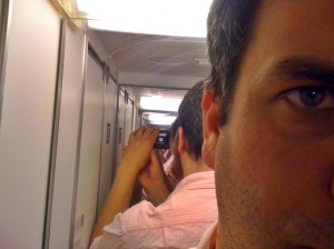 a man taking a picture of another man