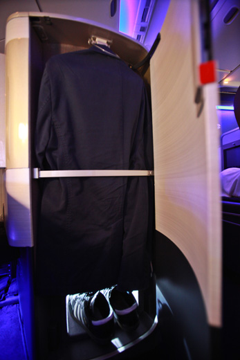 a suit in a closet