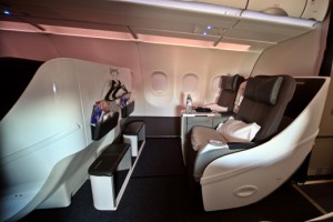 a seat in an airplane