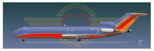 a blue and red airplane