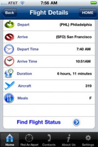 a screenshot of a flight schedule