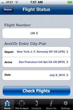 a screenshot of a flight number