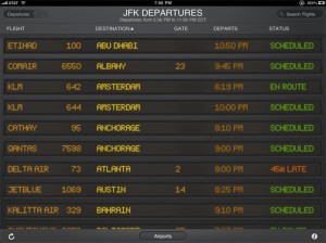 a screenshot of a flight schedule