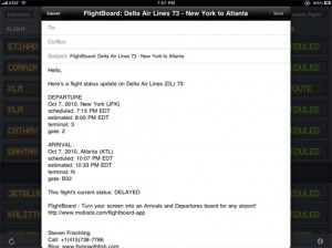 a screenshot of a flight schedule