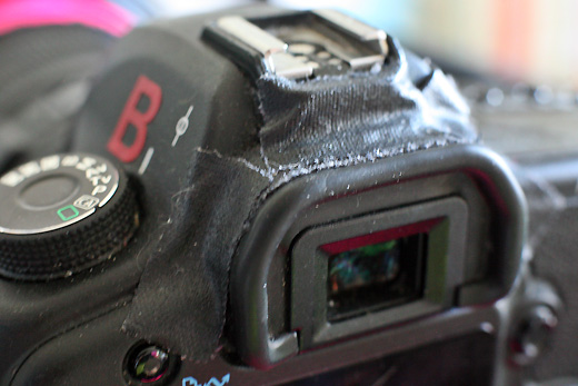 a camera with a cloth cover
