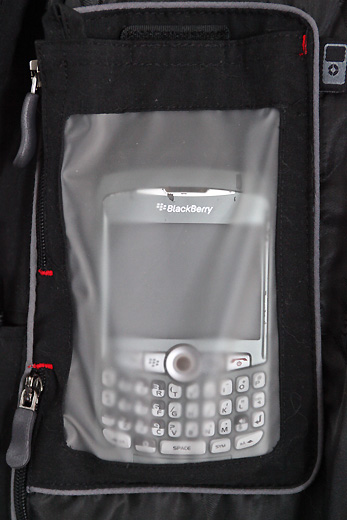 a cell phone in a bag