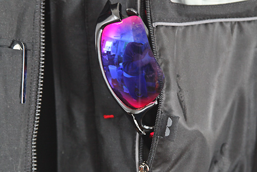 a sunglasses in a zipper