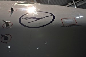 a close up of a plane