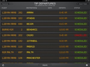 a screenshot of a flight schedule