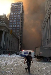 a firefighter walking on the street