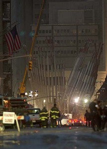 a firemen standing on a street