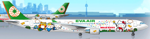 a cartoon airplane with cartoon characters on the tail