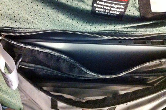 a laptop in a bag