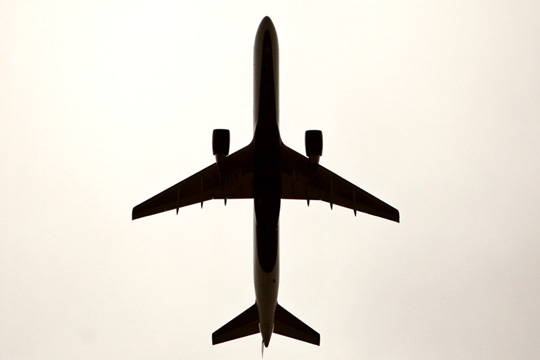 a silhouette of an airplane