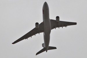 a plane flying in the sky