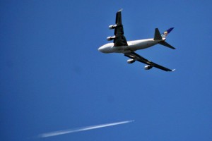 a plane flying in the sky