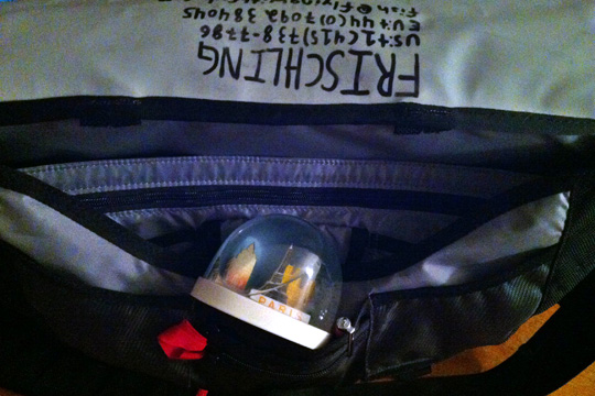 a bag with a small object inside