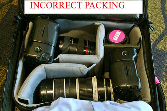 a bag with camera lenses