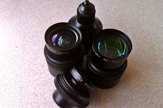 a group of black lenses