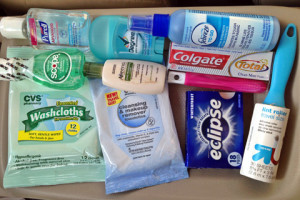 a group of personal hygiene products